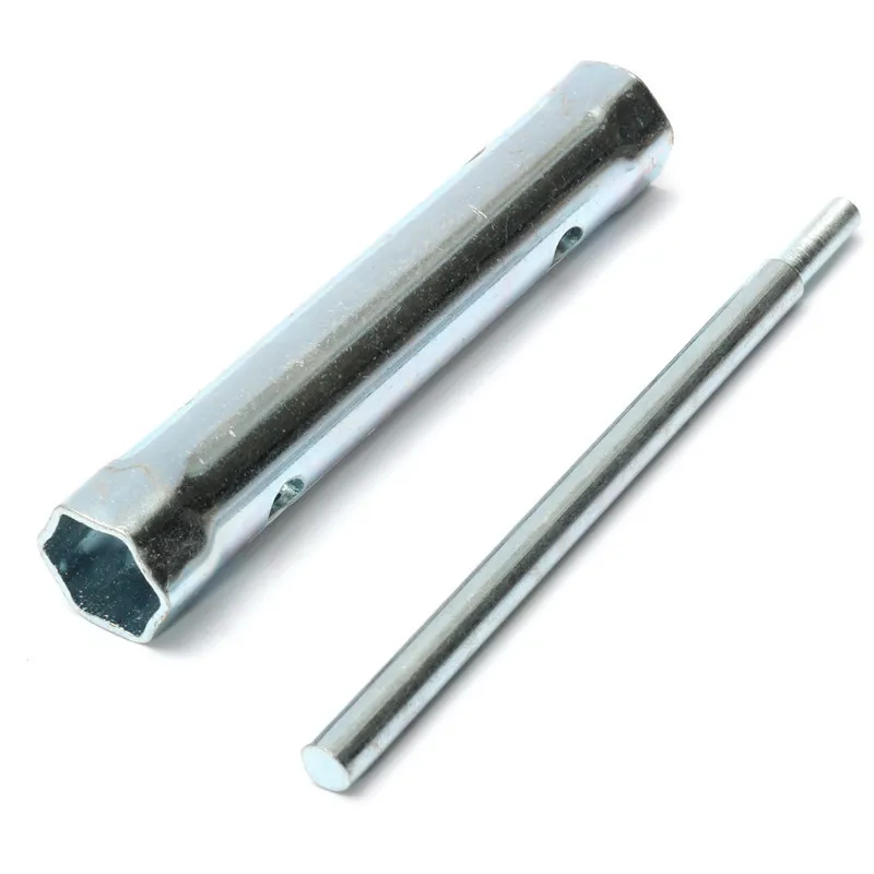 DrillPro 6 stks zilveren buisvormige doos sleutel set 6 mm 17 mm buis sleutel metrische socket reparatie handgereedschap y200323