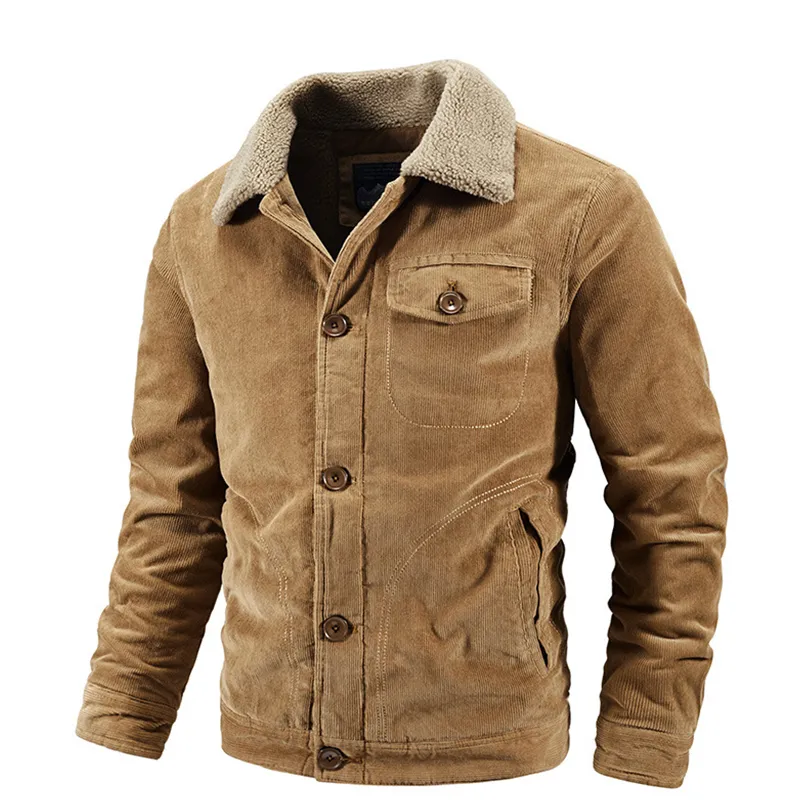 Marca caldo addensare inverno giacca di velluto a coste da uomo in pile casual di alta qualità giacca a vento da uomo cappotto di grandi dimensioni M-6XL 201127