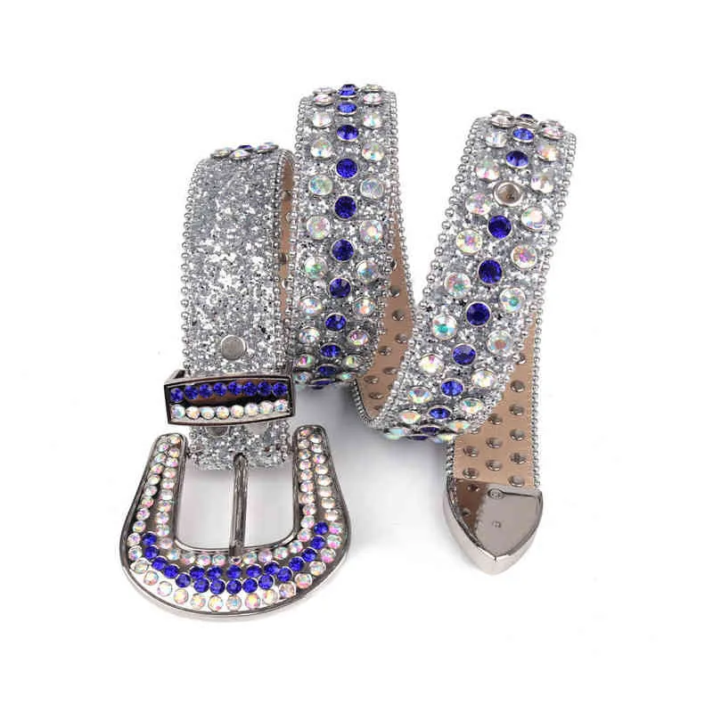 Bling Western Rhinestones Belt Luxury riem Crystal Belt Cowgirl Cowboy Studded Belt For Women Men Cinturones Para Mujer X220216