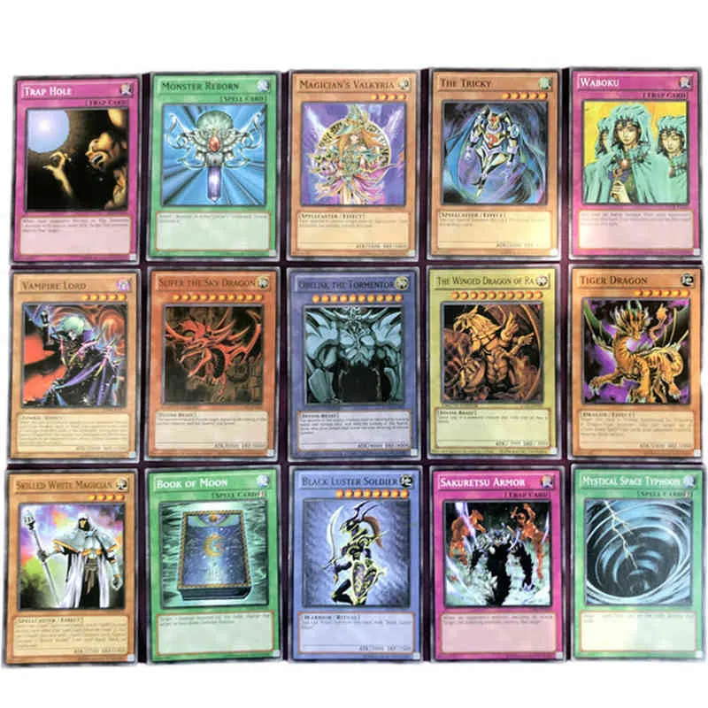 English Yu Gi Oh Cards Yugioh YU-GI-OH Card Playing Game Trading Battle Carte Dark Magician Коллекция Детская рождественская игрушка G220311