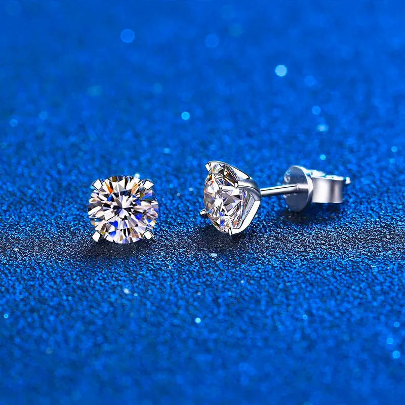 Echte 0 4-4 karaat oorknopjes voor vrouwen mannen massief 925 sterling zilver solitaire ronde diamanten oorbellen fijne sieraden 220211250n