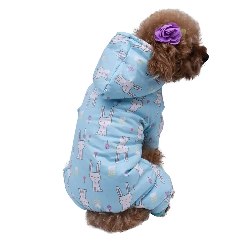 Carino stampato vestiti dell'animale domestico piccolo cane tuta Chihuahua pigiama con cappuccio cappotto s gatti super morbido caldo cucciolo costume Y200917