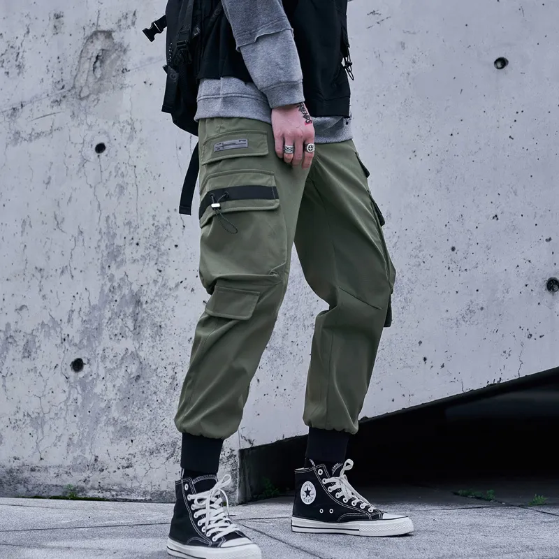 Singleroad Mens Cargo Pants Men Mode zijzakken Joggers Hip Hop Harajuku Japanse streetwear broek Black Pants Men 201109
