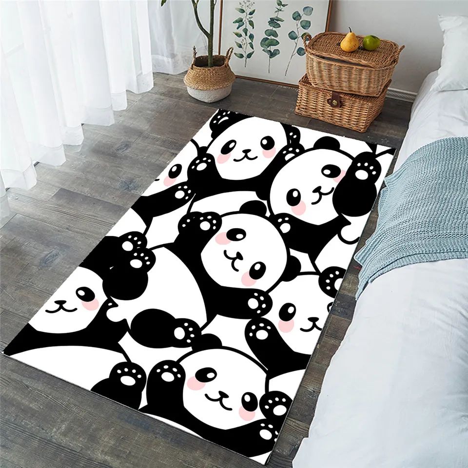BeddingOutlet Panda Decorative Carpets for Living Room Cartoon Rainbow Floor Mat Animal Kids Bedroom Area Rug alfombra 152x244cm 201225