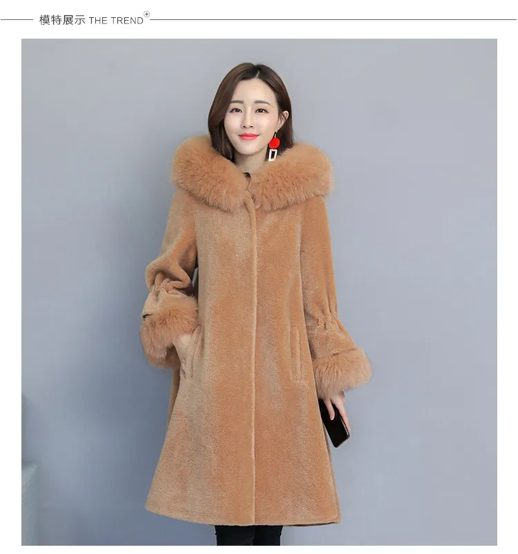 Wywan Winter New Sheep Shearling Casat Women S Length Fur Particle Wool One Peur Coat LJ201021