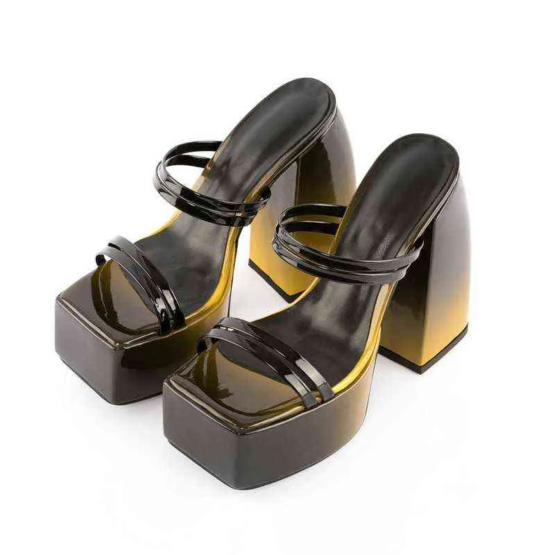 Fortschrittliche Damen-Sandalen mit dicken Sohlen, Schuhe mit Gürtelschnalle, Bürokleidung, Hochzeitskleid, Pelz 220309