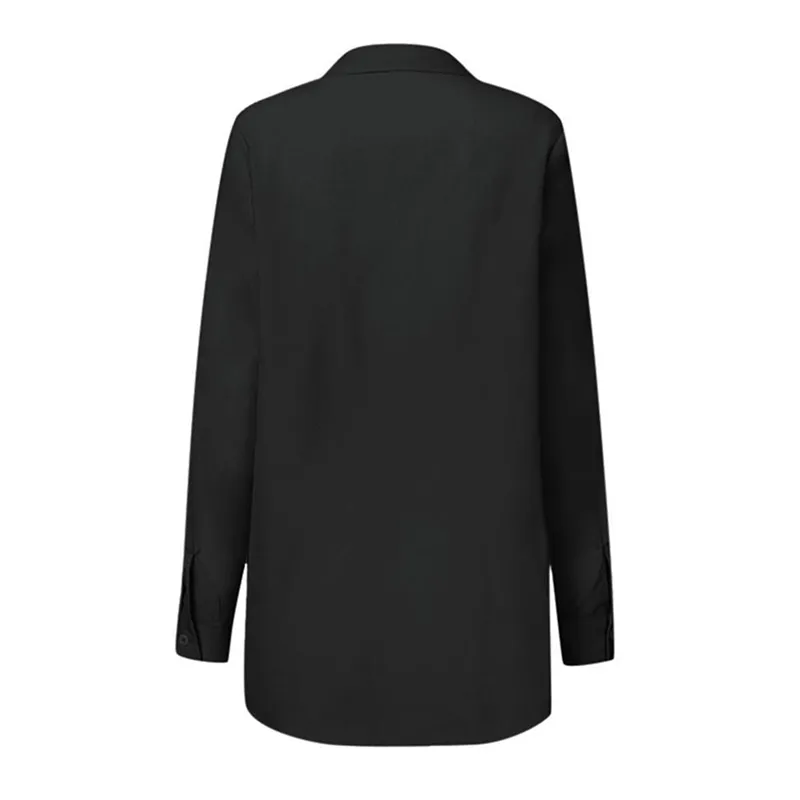 Elegante blusa asimétrica con cordones para mujer, blusa informal de manga larga con botones para mujer, Blusas de trabajo, Túnica de talla grande 220311
