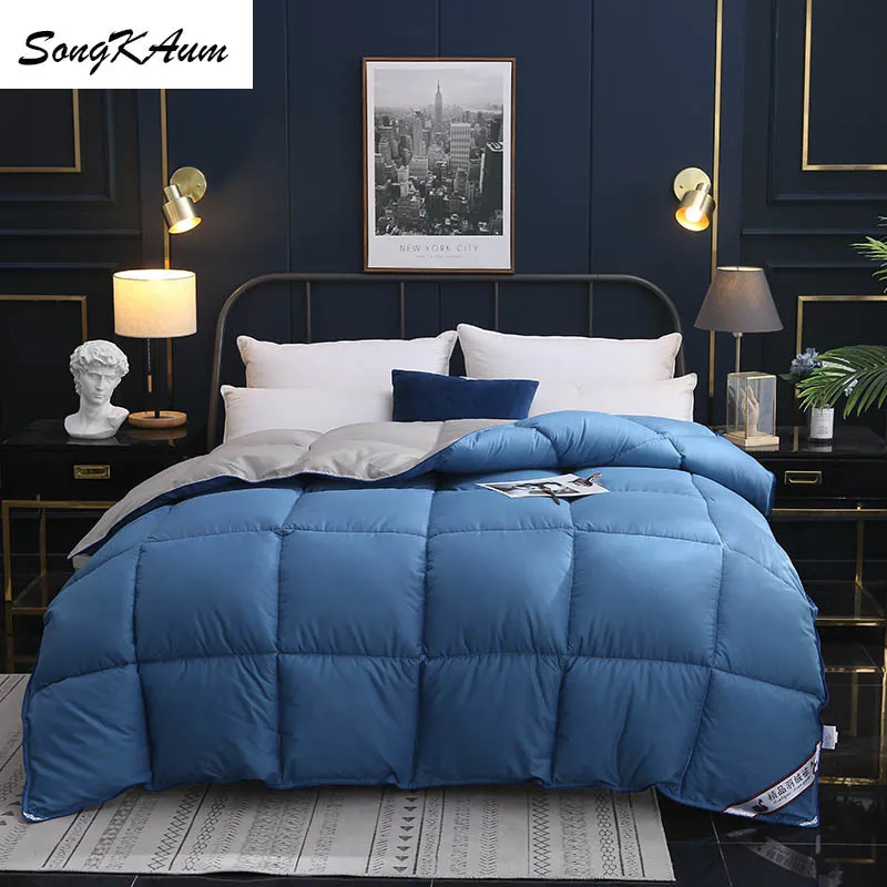 SongKAum 95 % White Goose Duck Down Quilt Duvets High-end comfortable home Comforters 100% Cotton Cover King Queen Full Size LJ201323n
