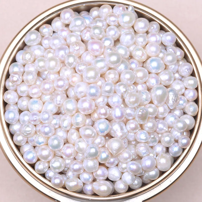 Gros naturel eau douce Akoya perle en vrac en forme spéciale à haute brillance goutte 6-7mm particule irrégulière bricolage perle BQN T200507