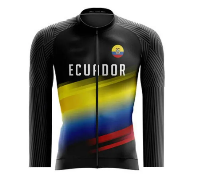 2021 Ecuador Winter Fleece Thermo-Radtrikot Winter Fahrradbekleidung Ciclismo Maillot MTB P8293d