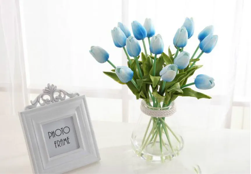 Latex Tulips Artificial PU Flower bouquet Real touch For Home decoration Wedding Decorative Option