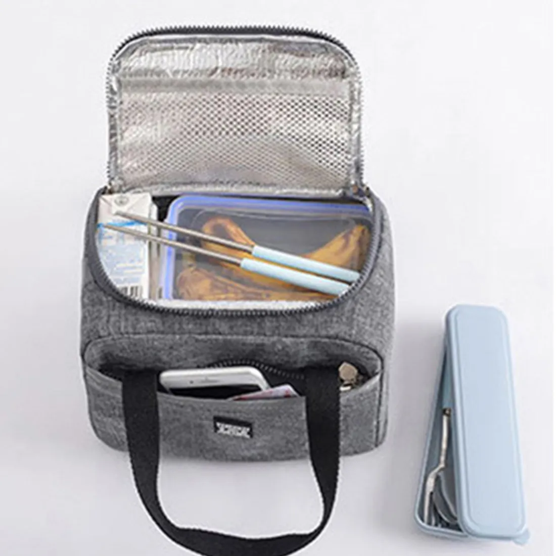 Bolsa de almuerzo portátil DIHOPE, nueva caja con aislamiento térmico, bolso de mano, bolsa Bento, contenedor de cena, almacenamiento de alimentos escolares C0125