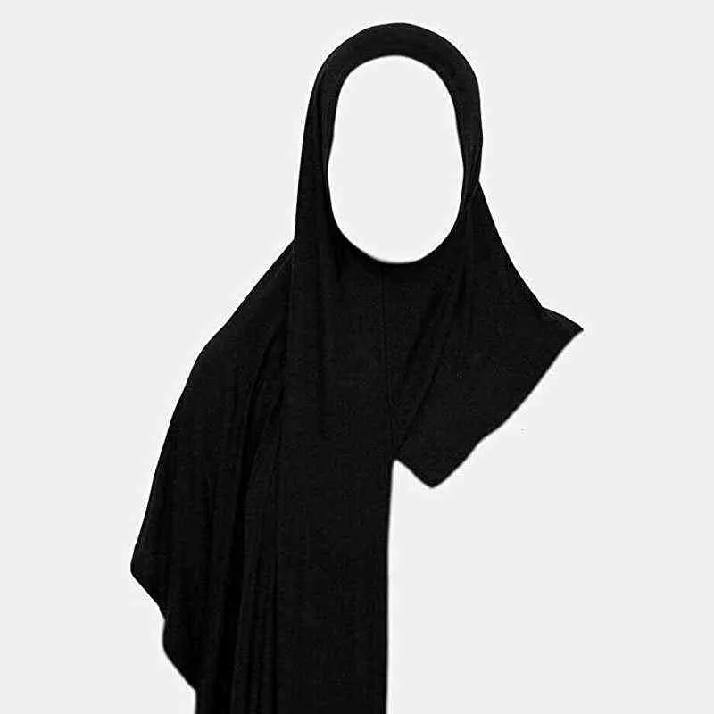 Plain Hijab presewn Instant Premium Jersey Head Buff Scarf Women Women 170x60cm 2201113715140