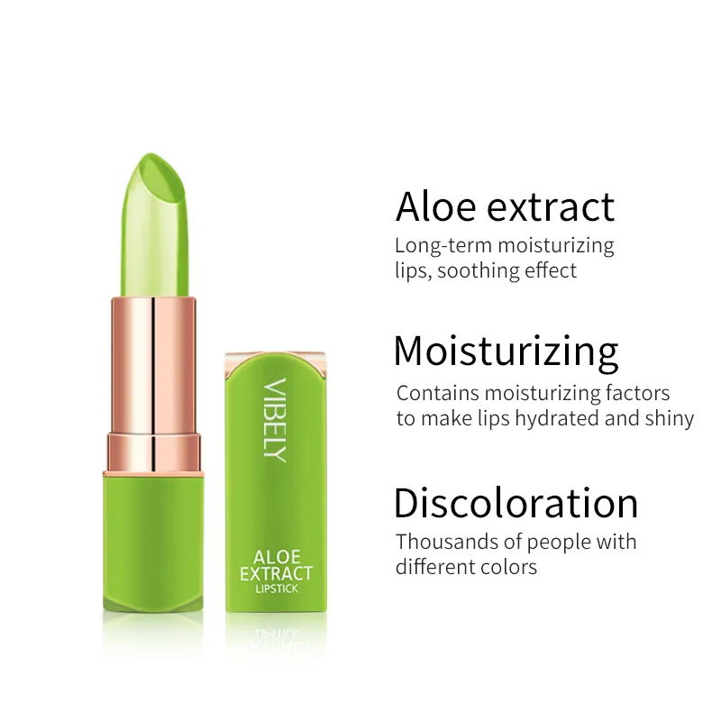 Aloe Vera hydratant baume à lèvres changement de couleur gelée rouge à lèvres Base végétale longue durée antiadhésif tasse maquillage rouge à lèvres soin des lèvres