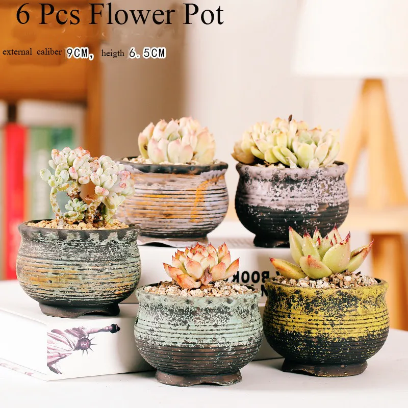 Vaso di fiori in ceramica succulenta s cactus s fioriera giardino s decorazione la casa esterni da davanzali y200723