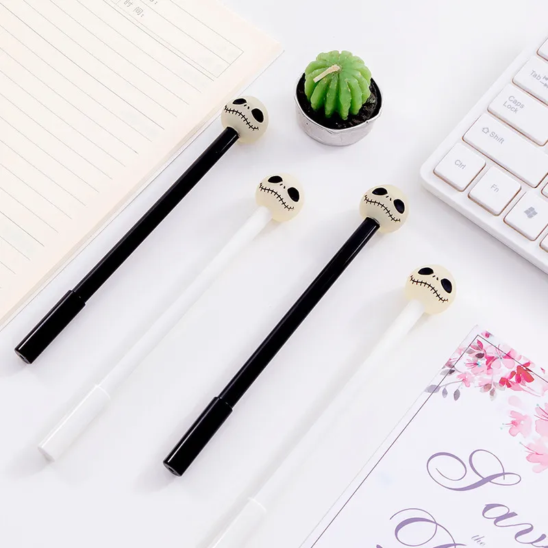 36st / Lysous Skull Skelett Gel Pen 0.5mm Svart Student Gel Pen Kawaii School Supplies Stationery 201202