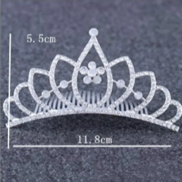 Diamond Heart Crown رأس الرأس Crystal Bride Tiara Comb Combed Wedding Birthday Party Massion Modern Will and Sandy