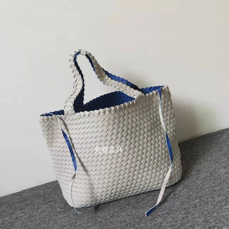 HBP Double-sided woven handbag tote shopping bags beachcolor matching handmade women`s bag