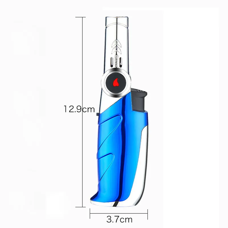 Accendino da tavolo con torcia a getto Accendino ricaricabile con turbina a gas Accenditore da esterno antivento Accendini da collo regolabili con blocco della fiamma9706581