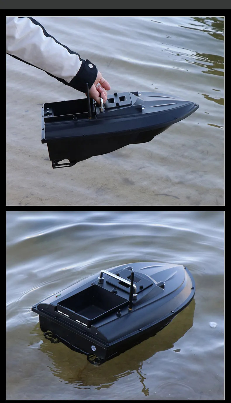 Barco de cebo de control remoto inteligente con luces LED de la pesca de señora Corrección automática de la función de crucero de guiñada 1.5 kg de gran carga