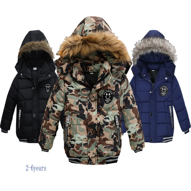 2020 NOUVEAU Haute Qualité Hiver Enfant Garçon Doudoune Parka Big Girl Thicking Manteau Chaud 2 3 4 5 6 Année Lumière À Capuche Survêtement LJ200831