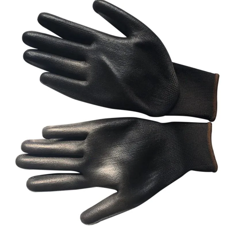 Breathable Working Gloves Nylon Dipped Labor Protection Gloves Anti-oil Anti-friction Antiskid Garden Cut Protection328q