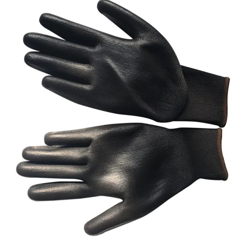 Breathable Working Gloves Nylon Dipped Labor Protection Gloves Anti-oil Anti-friction Antiskid Garden Cut Protection237h