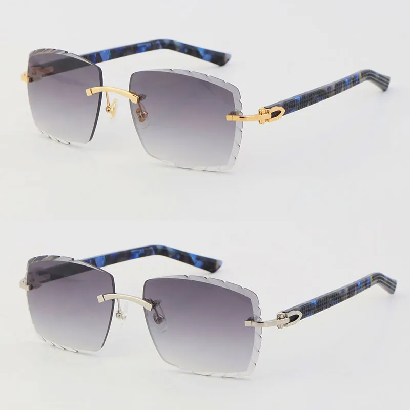 Venta completa de las últimas gafas Gafas de sol sin borde de tablón azul de mármol 3524012-A Meta194t de oro de 18k de alta calidad de alta calidad