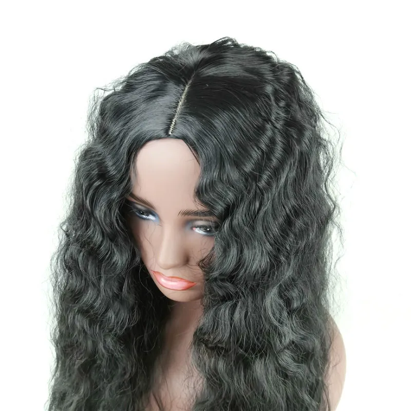 Perruque synthétique bouclée longue de 65cm, 26 pouces, perruques de Simulation de cheveux humains, postiches pour femmes noires et blanches, Perruques K184