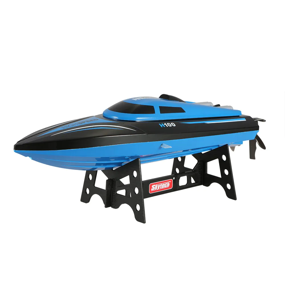 Skytech H100 2.4G Racing RC Bateau 20 KM/H Haute Vitesse Télécommandé 180 Flip Électrique Hors-Bord RC Bateau Cadeaux D'anniversaire