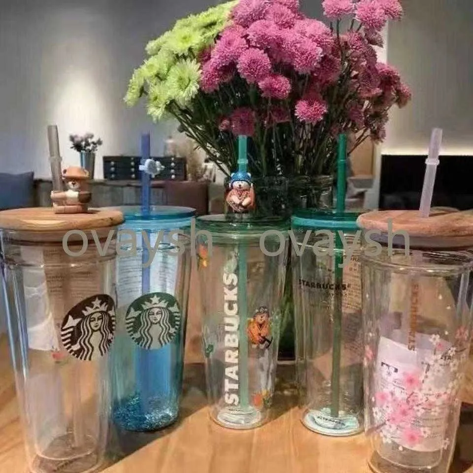 2021 Limited Edition Starbucks Mugs Large Capacity Glass Accompanying Cup with StrawSYQX