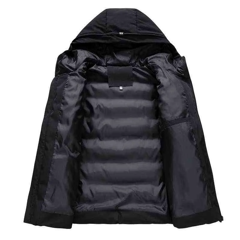 Hommes coupe-vent chapeau Parkas veste hiver marque décontracté chaud épais imperméable manteau automne vêtements d'extérieur 220105