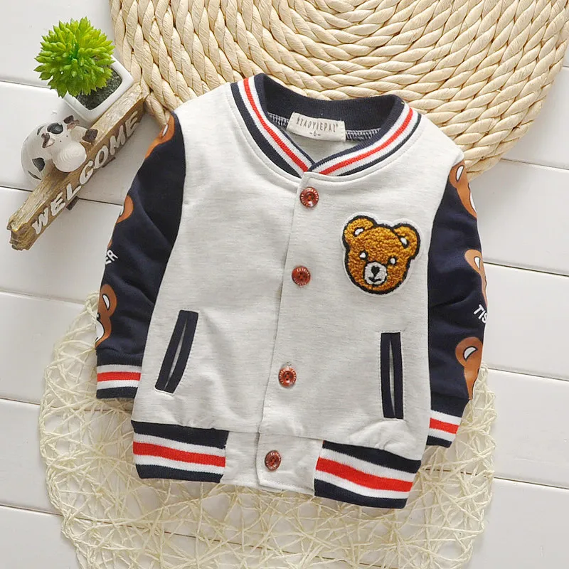 Printemps automne bébé outwear garçons manteau enfants vêtements filles vêtements enfants basball infantile pull