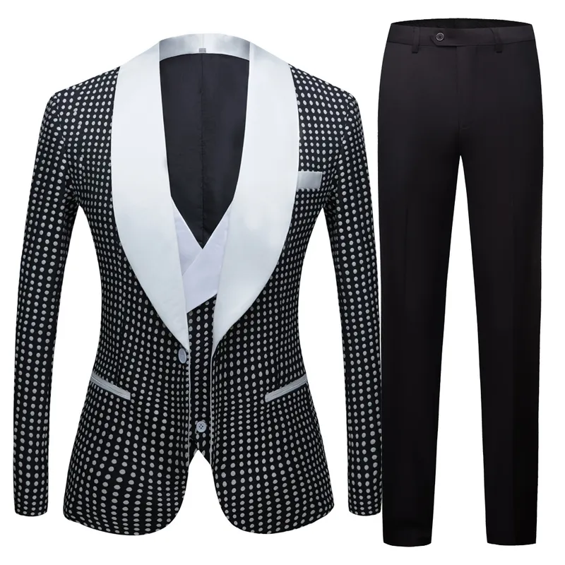 Men's Vintage Three piece suit spring men's latest custom design suit groom wedding suit Night Club Singers Prom Party 220310