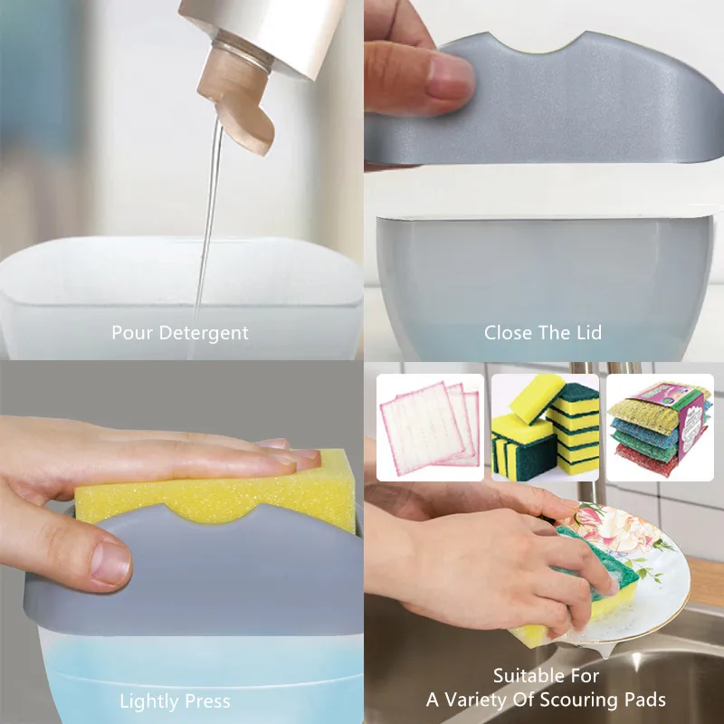 Magic Sponge Holder Soap Dispenser Prato Esponja Easer De Armazenamento caixa Dispensador Cozinha Acessórios Home Cozinha Tools Dropship