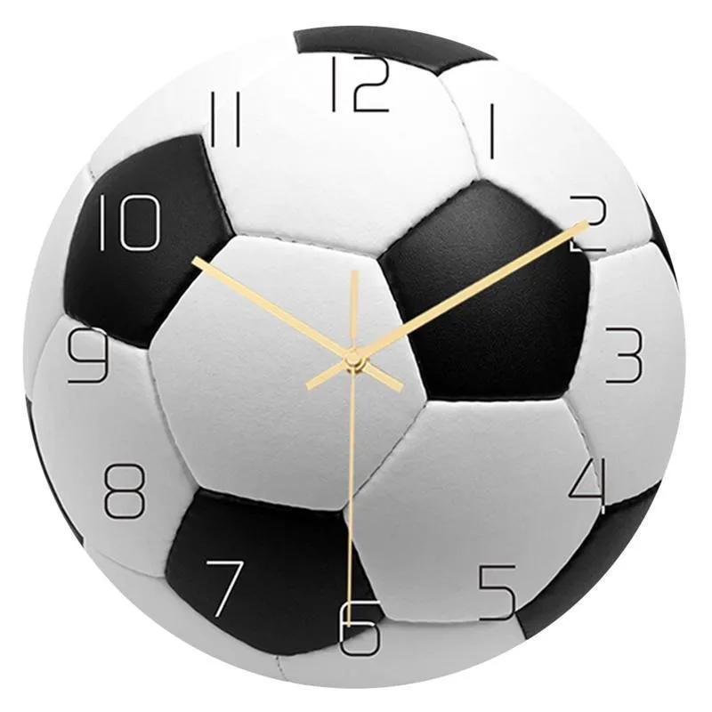 30cm Basketball Design Wall Clock Creative Ball Clock Mute Mouvement Football Tennis Décoratif Horloges silencieuses Wall Art Home Decor LJ201208