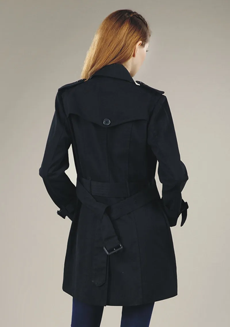 HOT CLASSIC! WOMEN FASHION ENGLAND MIDDLE LONG TRENCH COAT/HIGH QUALITY DOUBLE BREASTED BELTED TRENCH FOR WOMEN S-XXL 6S0I