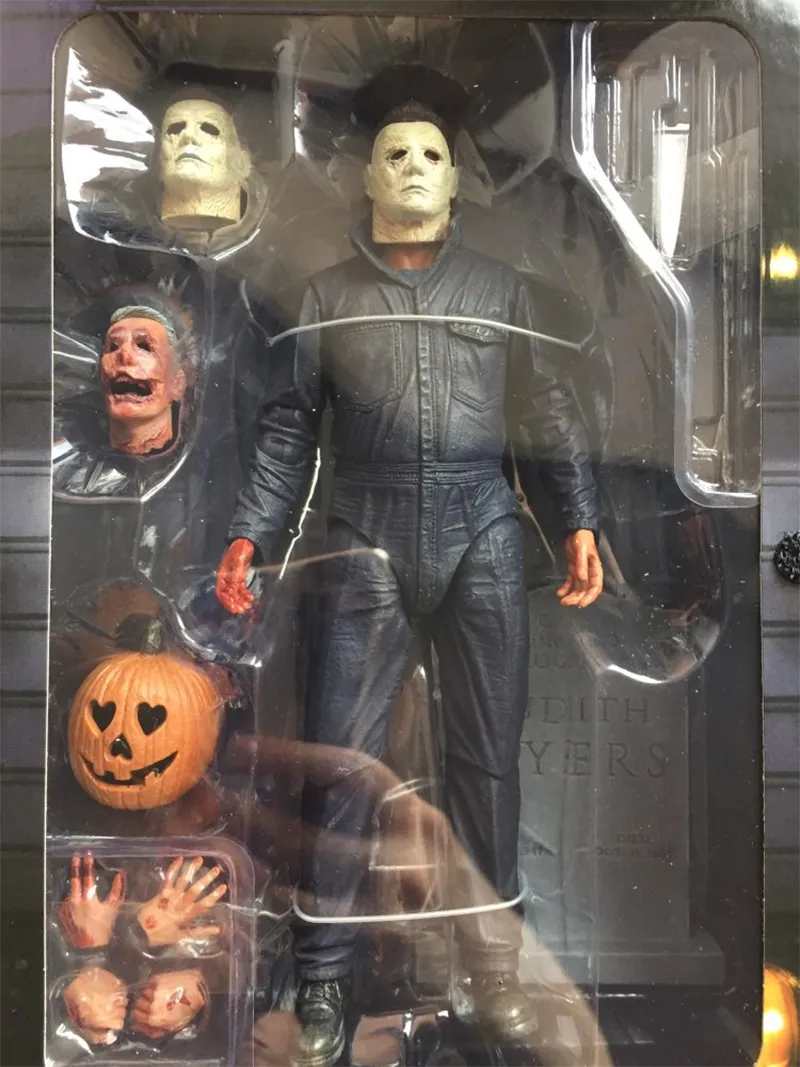Pumpkin With Led Light Halloween Ultimate Michael Myers Action Figure Collectable Model Toy Doll Gift (008)