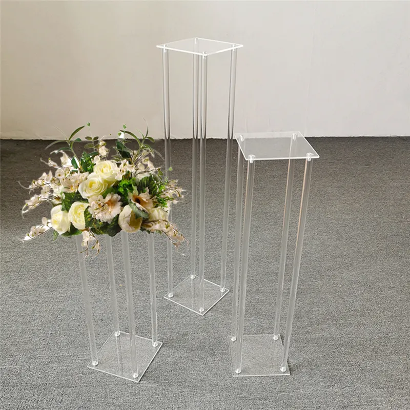 Table Flower Rack 40 60 80 100 CM Tall Acrylic Crystal Wedding Road Le (4)