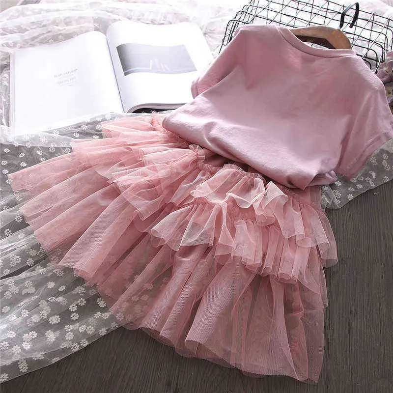 Fashion Girls Clothes Set Summer Shirt and Tutu Jirt Clothing Set for Kids Baby Casual Set 2019 New Children Wear G220310