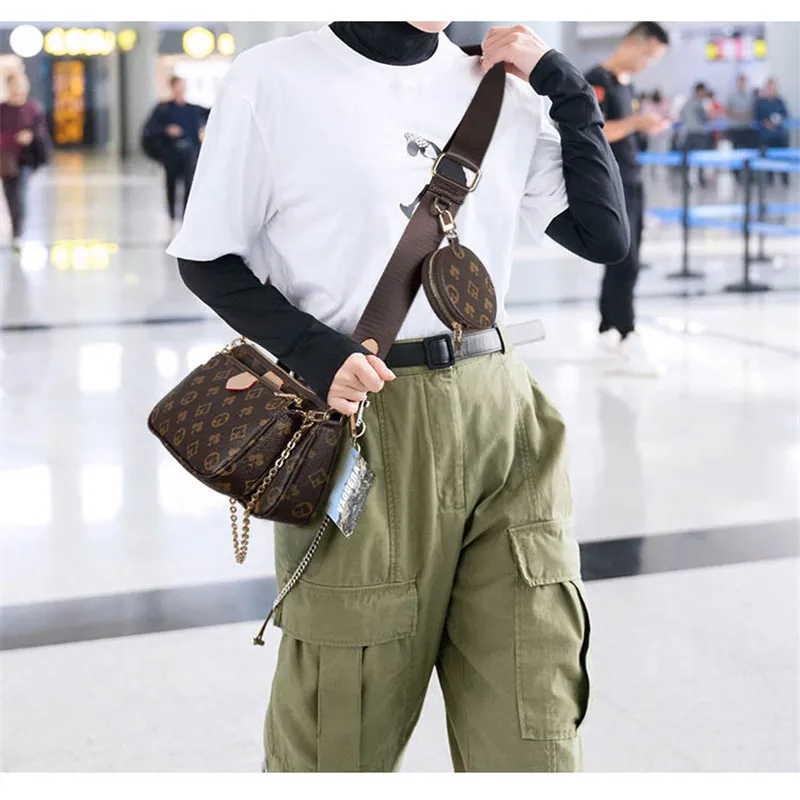 Backpack Famous Brand Designer 3-IN-1 Messenger Handbag Tote Leather Vintage Pattern Crossbody Handbag Purse New Shoulder Bag Clut211e