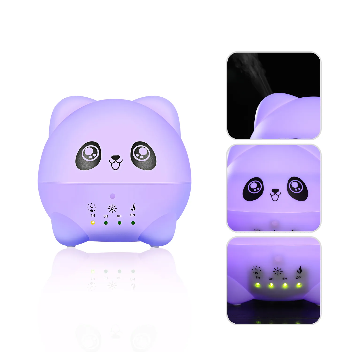 300ml humidificateur d'air diffuseur d'arôme d'huile à ultrasons avec LED lumières électrique aromathérapie dessin animé Panda essentiel pour bureau à domicile Y200416