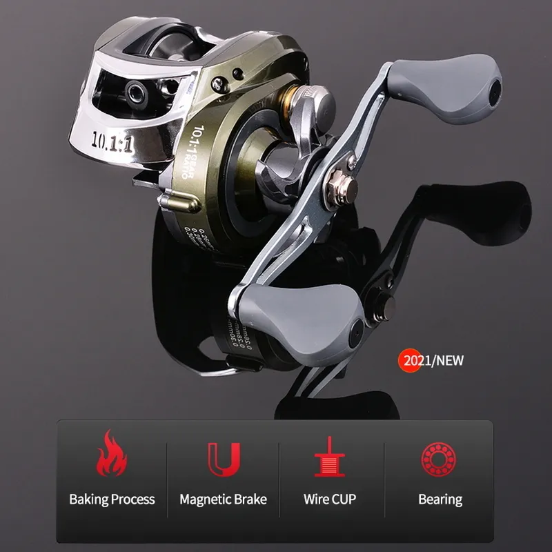 19+1BB 10,1:1 10kg Max Darg Baitcasting Angelrolle Slow Profile Reel Bait Casting Angelrolle Carretilha De Pesca 220215