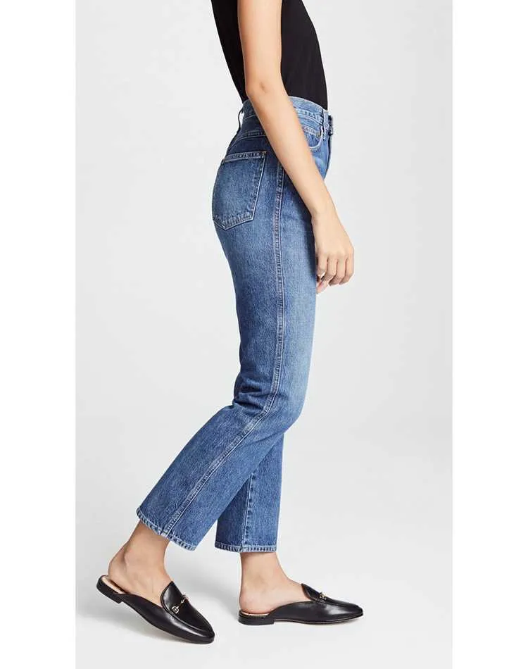 Jeans da donna Yang Mi e la stessa ag20 della canzone Zuer all'inizio dell'autunno nuova versione sottile a tubo dritto a vita alta BF boyfriend style jeans a nove punte femminile