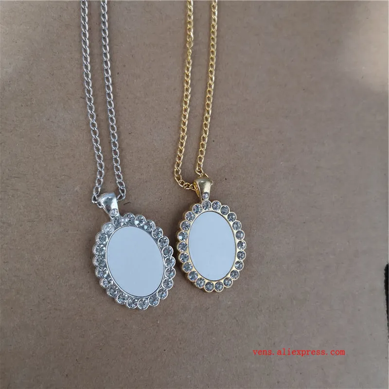 Colliers vierges sublimation Pendants avec collier de perceuse collier Transfert Transfert Matières consommables 0927204T