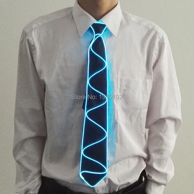 Accessori costumi Sì EL Design Blu trasparente 3V Fisso su Driver LED Tie incandescente EL wire Tie la sera PartyDJbarclub cosplay Show