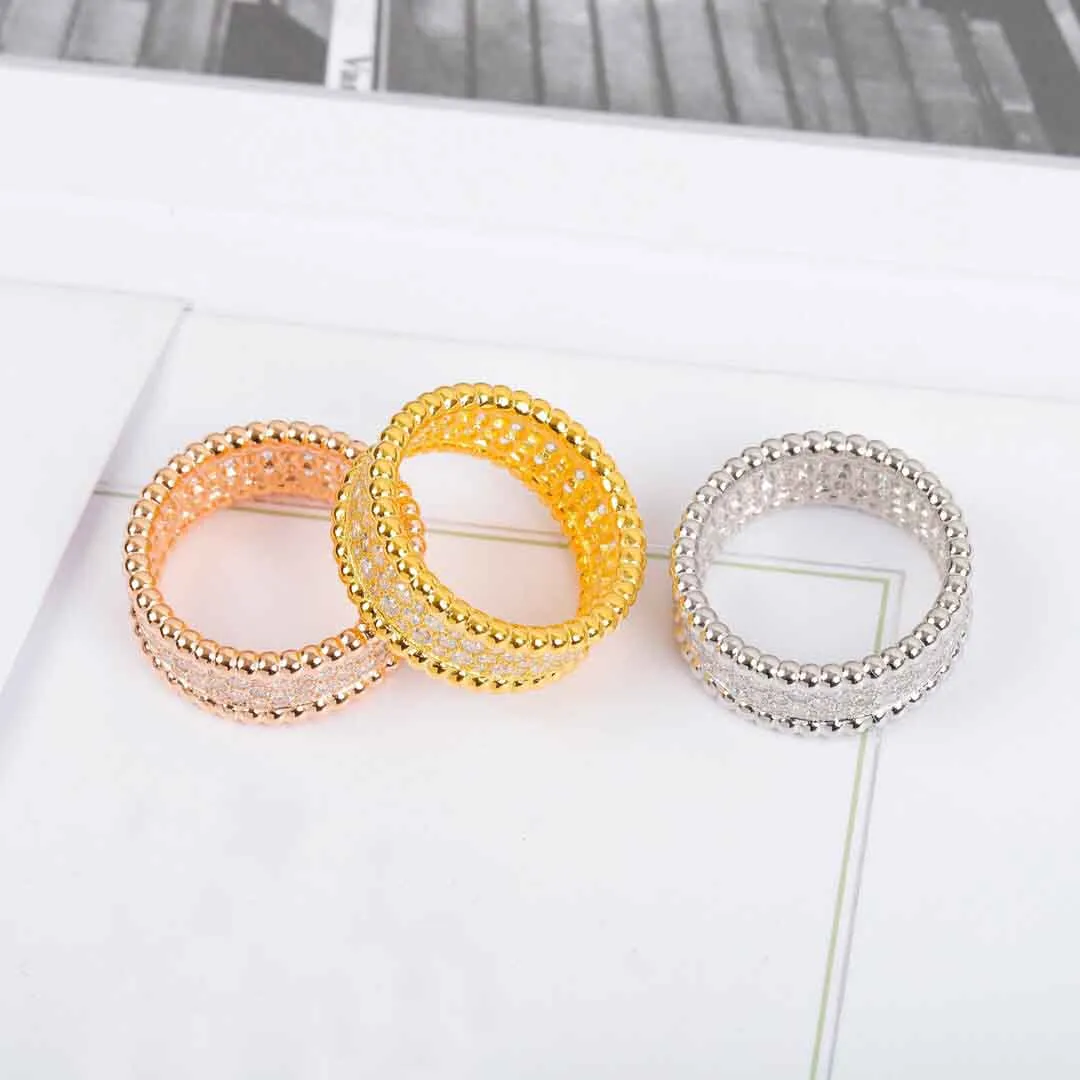 S925 silver Top quality charm punk band ring with diamond in three colors plated for women wedding jewelry gift have box stamp PS7240A
