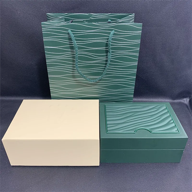 Luxury Green with Original Wooden Rol Watch ex Box Cases Papers Card Wallet Boxes Accessories Wristwatch AAA Watches Boxes Watchs 272l