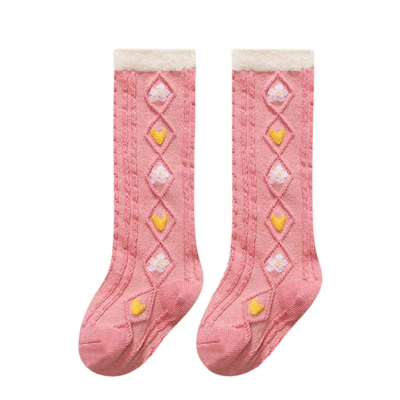 Herfst baby meisje sokken peuter baby kinderen meisjes warme knie-hoge sokken kousen mid-kalf lengte sok zachte kleding G1224