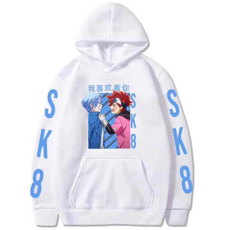 Japan Anime Sk8 The Infinity Print Män Hoodies Sweatshirt Streetwear Pullover Hoody H1227